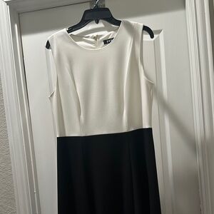 Black and White Sleeveless Dress